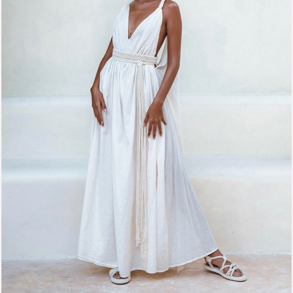 Aya Sacred Wear Boho Beach Macrame Wedding Dress - multi-way bohemian dress.